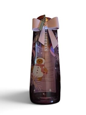Starbucks Pink Insulated Water Tea Iced Coffee Bottle with Bear and Bow Charm
